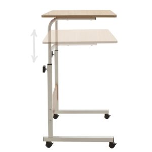 072 000024 2 8 Metalic lifting computer table Piper pakoworld MDF in light oak color 60x40x69-90cmOffice furniture > Working desk