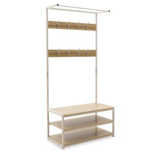 072 000036 10 Entrance unit Ralph pakoworld MDF in white-oak color 80x40x170cmIndoor furniture > Entrance furniture