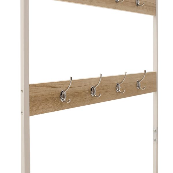 072 000036 2 7 Entrance unit Ralph pakoworld MDF in white-oak color 80x40x170cmIndoor furniture > Entrance furniture