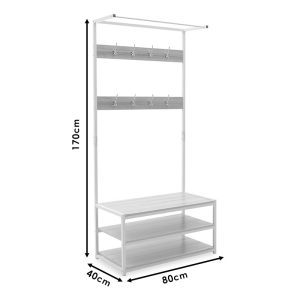 072 000036 4 7 Entrance unit Ralph pakoworld MDF in white-oak color 80x40x170cmIndoor furniture > Entrance furniture