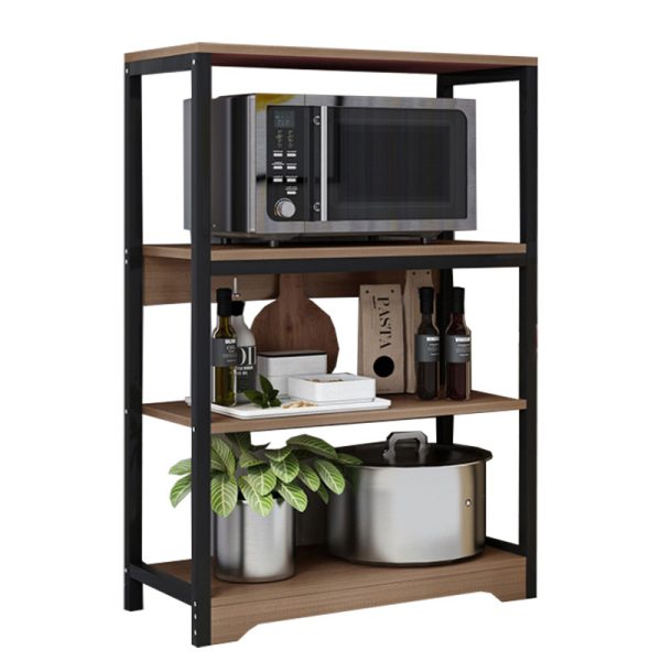 072 000044 8 Floor shelf unit Daan pakoworld metallic in walnut-black color 60x30x100cmIndoor furniture > Home organization > Kitchen > Shelves
