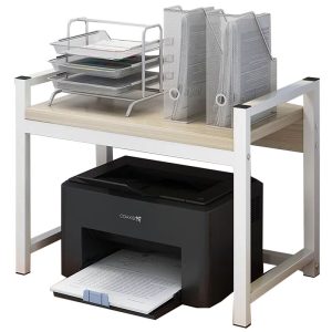 072 000046 7 table shelf unit Cadia pakoworld metallic in white-natural color 53x35x44cmOffice furniture > Accessory