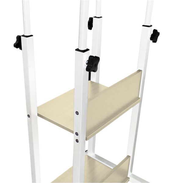 072 000049 2 13 Babs pakoworld side table on wheels in white-natural color 60x40x71-92cmIndoor furniture > Tables auxiliary