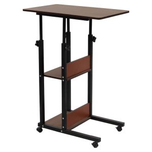 072 000050 12 Side table on wheels Babs pakoworld in walnut-black color 60x40x71-92cmIndoor furniture > Tables auxiliary