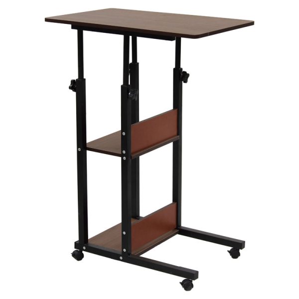 072 000050 12 Side table on wheels Babs pakoworld in walnut-black color 60x40x71-92cmIndoor furniture > Tables auxiliary