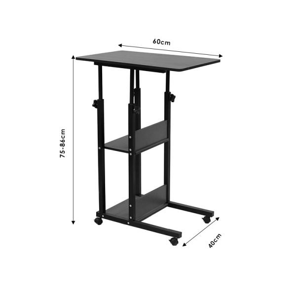 072 000050 4 9 Side table on wheels Babs pakoworld in walnut-black color 60x40x71-92cmIndoor furniture > Tables auxiliary