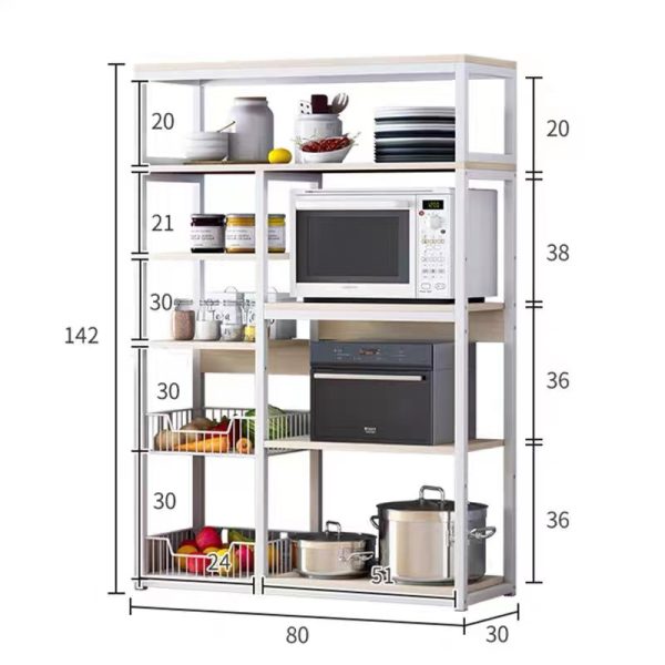 072 000055 2 13 Floor rack Leena pakoworld metal dark walnut-black 80x30x142cmIndoor furniture > Home organization > Kitchen > Shelves