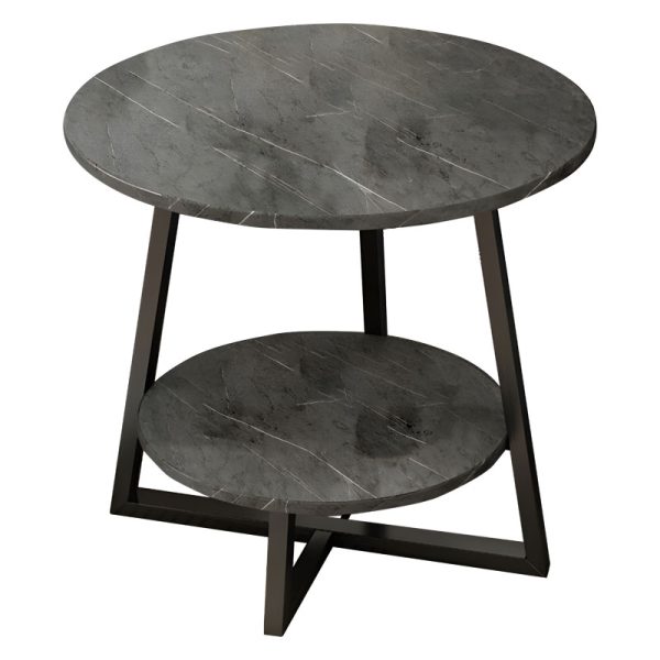 072 000061 10 Coffee table Rota MDF color dark grey marble-black D60x60cmIndoor furniture > Coffee tables