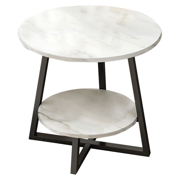 072 000062 9 Coffee table Rota MDF color white marble-black D60x60cmIndoor furniture > Coffee tables