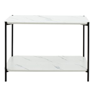 072 000065 3 2 Side table Mara MDF white marble-black 80x40x55cmSPRING OFFERS