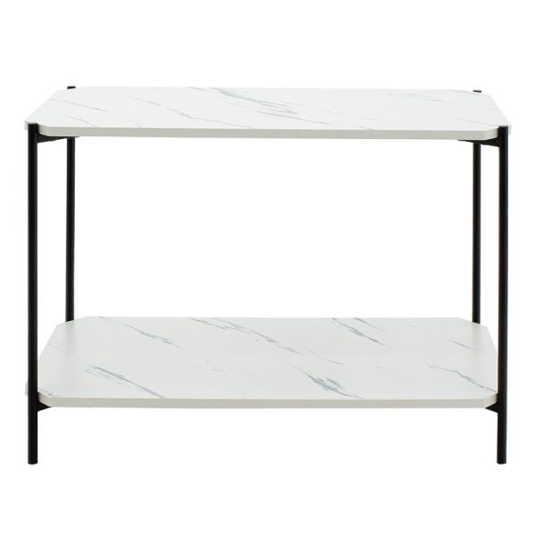 072 000065 3 2 Side table Mara MDF white marble-black 80x40x55cmSPRING OFFERS