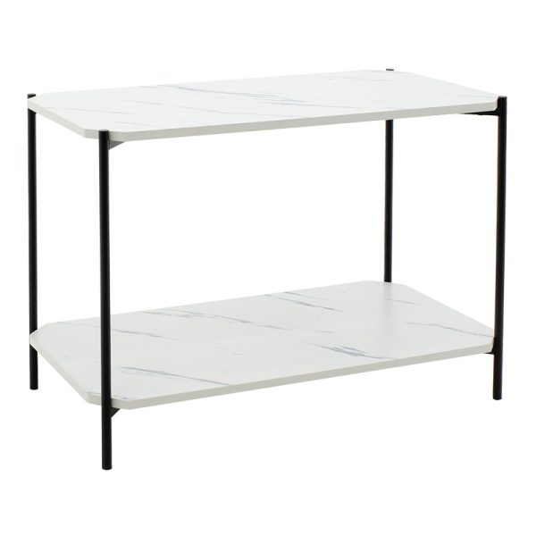 072 000065 5 Side table Mara MDF white marble-black 80x40x55cmSPRING OFFERS