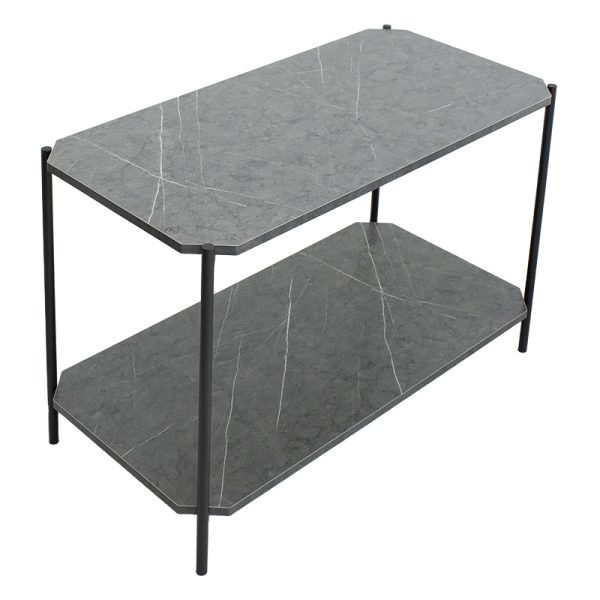 072 000066 3 2 Side table Mara MDF dark grey marble-black 80x40x55cmIndoor furniture > Tables auxiliary