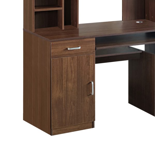 072 000088 2 7 Computer desk-bookcase Novelty pakoworld walnut 120x55x182cmOffice furniture > Working desk