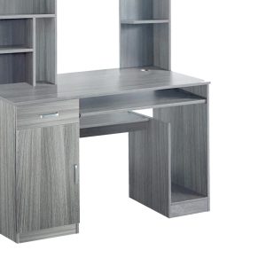 072 000089 2 3 Computer desk-bookcase Novelty pakoworld grey-oak 120x55x182cmOffice furniture > Working desk