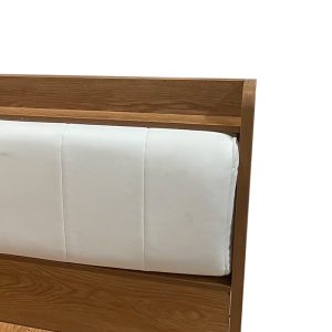 072 000092 2 7 Frankly pakoworld double oak-white pu bed 150x200cmIndoor furniture > Beds