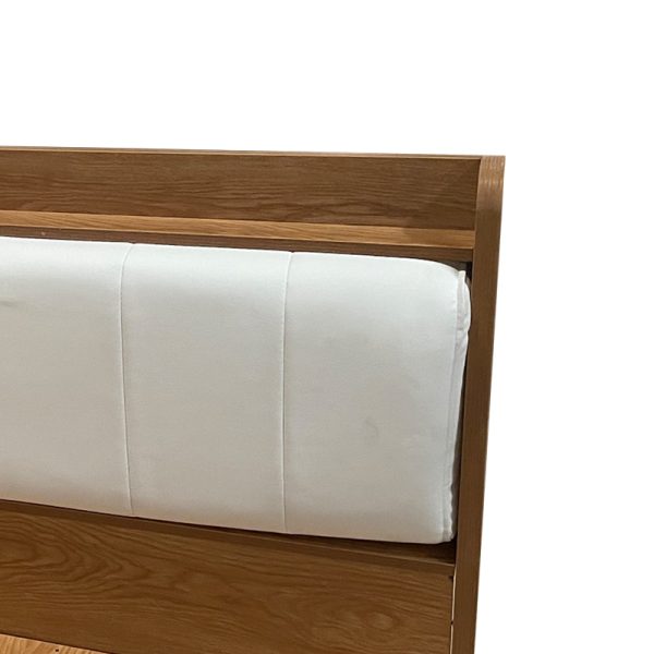072 000092 2 7 Frankly pakoworld double oak-white pu bed 150x200cmIndoor furniture > Beds