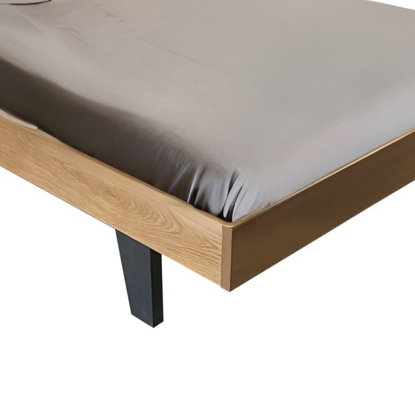 072 000092 3 7 Frankly pakoworld double oak-white pu bed 150x200cmIndoor furniture > Beds