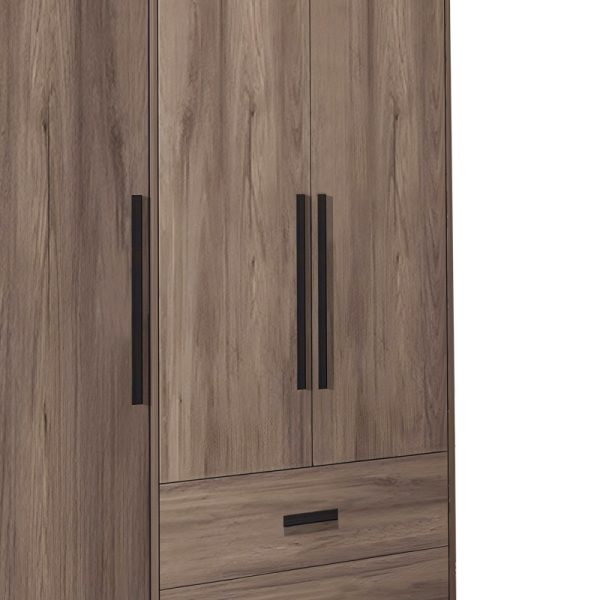 072 000097 2 7 3-door wardrope Edritte pakoworld with drawers light walnut 120x52x195cmIndoor furniture > Wardrobes