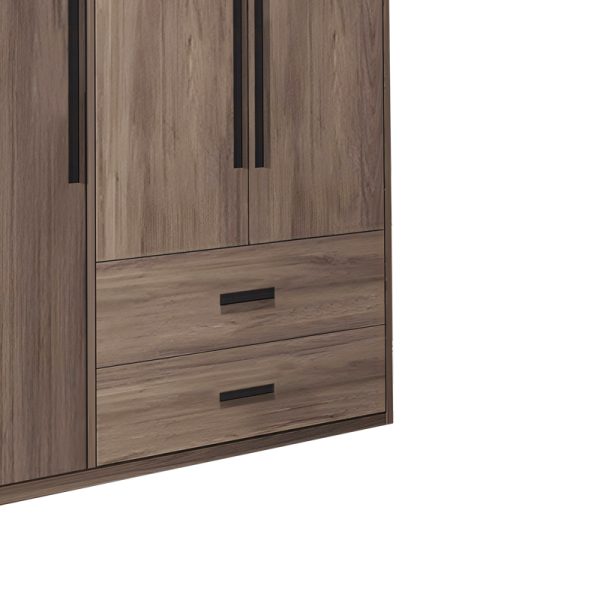 072 000097 3 7 3-door wardrope Edritte pakoworld with drawers light walnut 120x52x195cmIndoor furniture > Wardrobes