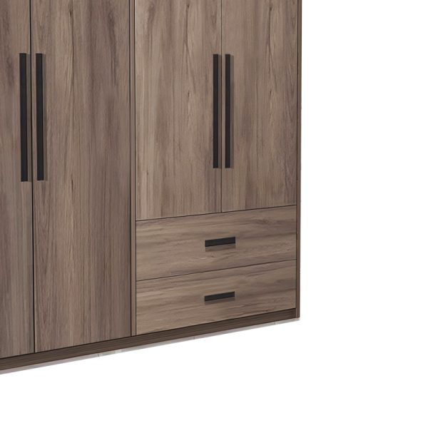 072 000098 3 9 4-door wardrope Edritte pakoworld with drawers light walnut 160x52x195cmIndoor furniture > Wardrobes