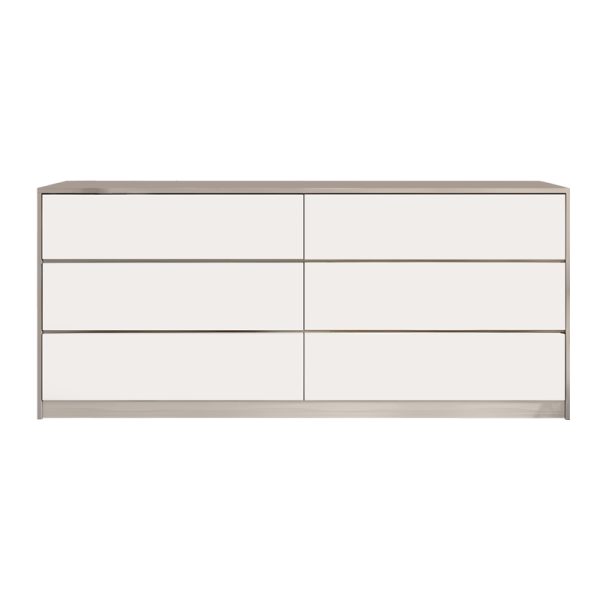 072 000099 3 Kuanger pakoworld chest of drawers in white-natural shade 120x40x70cmIndoor furniture > Drawers-consoles