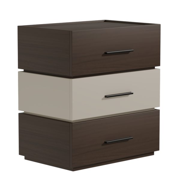 072 000106 3 10 Sonlen pakoworld bedside table in walnut-beige shade 60x40x66cmIndoor furniture > Bedside tables