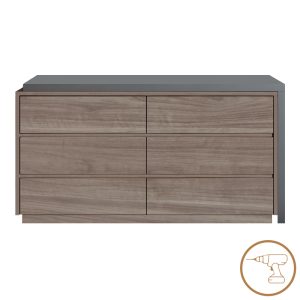 072 000108 7 Multifunctional desk with integrated drawer unit, Reaze pakoworld MDF in light walnut-anthracite color 120x50x73.5 cm.Office furniture > Working desk