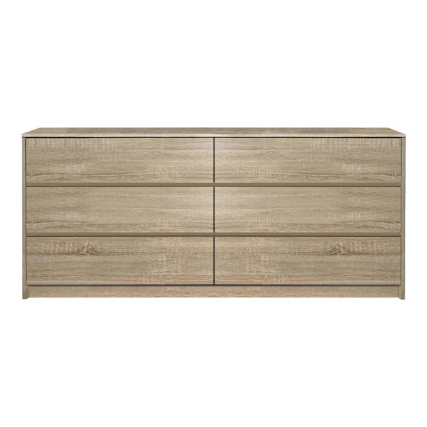 072 000111 6 Kuanger pakoworld mdf chest of drawers in natural shade 120x40x70cmIndoor furniture > Drawers-consoles