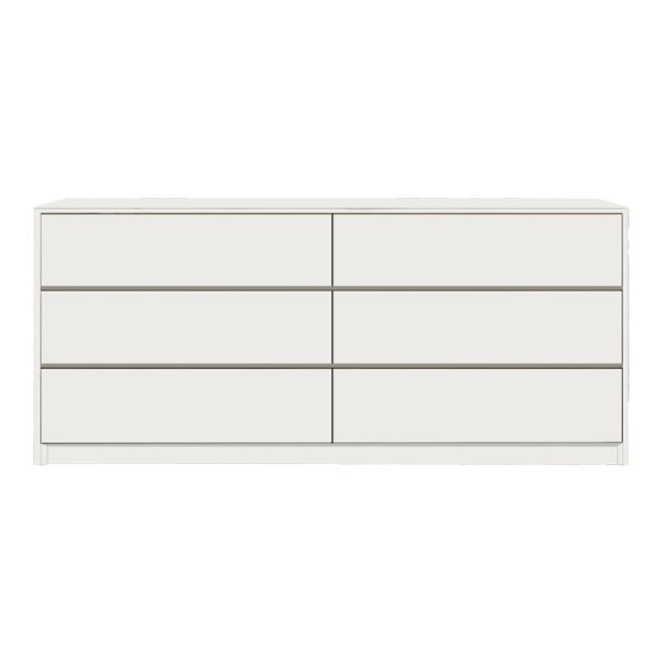 072 000112 3 Kuanger pakoworld mdf chest of drawers in white shade 120x40x70cmIndoor furniture > Drawers-consoles