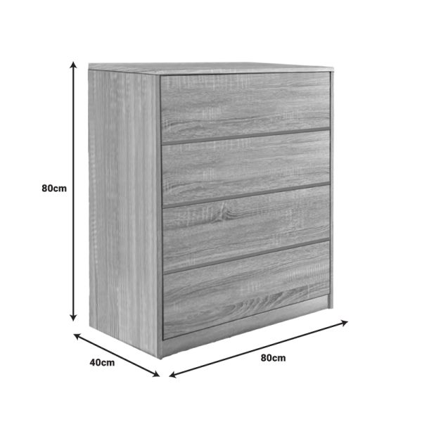 072 000113 2 3 Kuanger pakoworld mdf chest of drawers in a natural shade 80x40x80cmIndoor furniture > Drawers-consoles