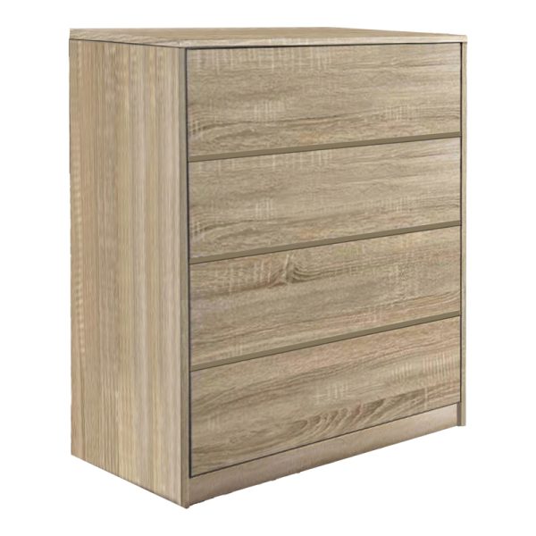 072 000113 4 Kuanger pakoworld mdf chest of drawers in a natural shade 80x40x80cmIndoor furniture > Drawers-consoles