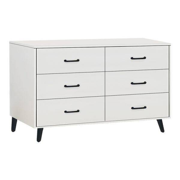 072 000116 7 Adrenile pakoworld mdf chest of drawers in white shade and black metal leg 120x40x74cmIndoor furniture > Drawers-consoles