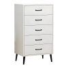 072 000120 2 Adrenile pakoworld mdf chest of drawers in natural shade and black metal leg 80x40x114cmIndoor furniture > Drawers-consoles