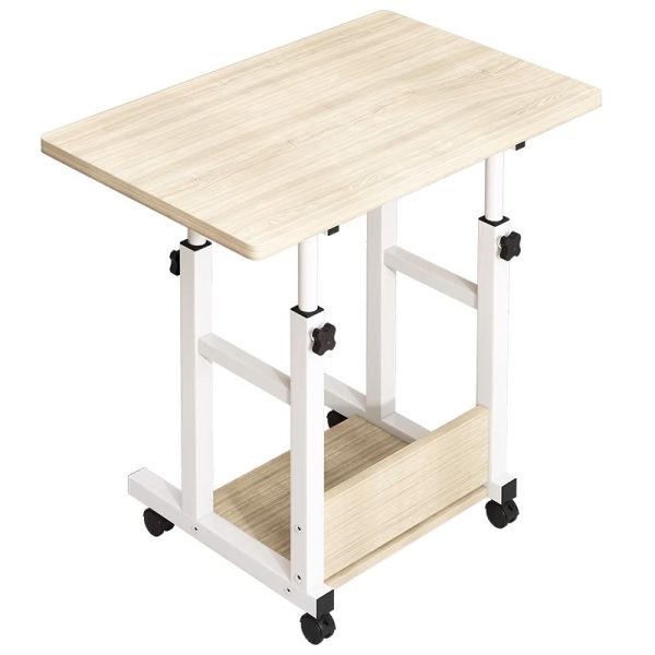 072 000124 12 Mobile desk Stolu pakoworld mdf-metal in natural-white color 60x40x68cmOffice furniture > Working desk