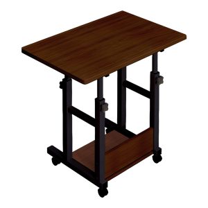 072 000125 13 Mobile desk Stolu I pakoworld mdf-metal in dark oak color 80x40x68cmOffice furniture > Working desk