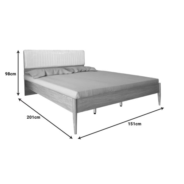 072 000126 3 2 Double bed Akva pakoworld mdf in natural color 150x200cmIndoor furniture > Beds