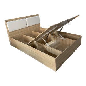 072 000127 2 6 Double bed Akvare pakoworld with storage mdf in natural color 150x200cmIndoor furniture > Beds