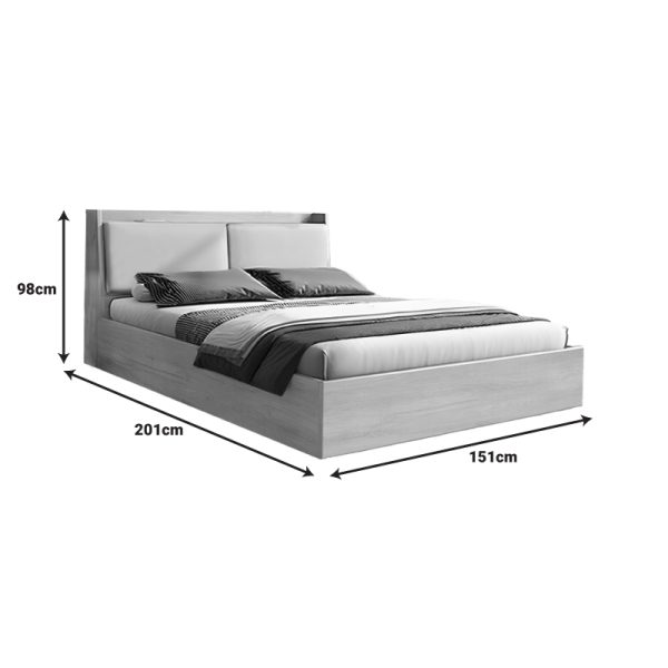 072 000127 4 6 Double bed Akvare pakoworld with storage mdf in natural color 150x200cmIndoor furniture > Beds