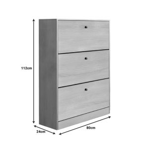072 000130 2 5 Warat 3 shoe Cabinet pakoworld in natural color 80x24x112cmIndoor furniture > Shoe storage cabinet & cupboards