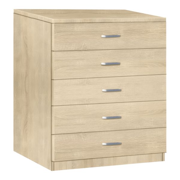 072 000132 11 Gioko pakoworld chest of drawers with 5 drawers in natural shade 80x40x100cmIndoor furniture > Drawers-consoles