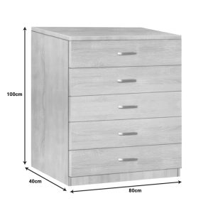 072 000132 3 9 Gioko pakoworld chest of drawers with 5 drawers in natural shade 80x40x100cmIndoor furniture > Drawers-consoles