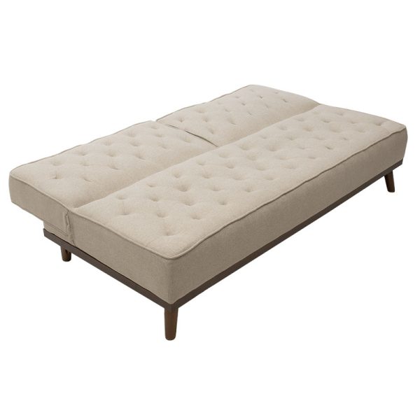 074 000007 3 3 Sofa bed Marco pakoworld in beige fabric 180x80x80cmIndoor furniture > Sofas-bed