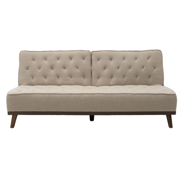 074 000007 4 3 Sofa bed Marco pakoworld in beige fabric 180x80x80cmIndoor furniture > Sofas-bed