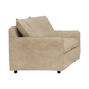 074 000024 2 5 2-seater sofa Interest pakoworld beige fabric with three pillows 140x85x90cmSPRING OFFERS