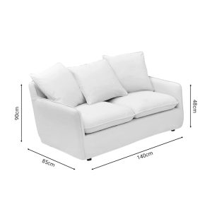 074 000024 3 5 2-seater sofa Interest pakoworld beige fabric with three pillows 140x85x90cmSPRING OFFERS