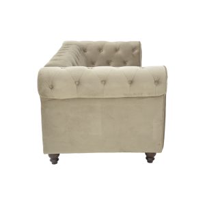 074 000028 2 3 2-seater sofa Incredible pakoworld beige velvet Chesterfield type 160x84x67cmIndoor furniture > Sofas