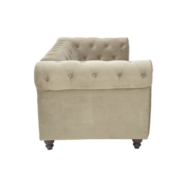 074 000028 2 3 2-seater sofa Incredible pakoworld beige velvet Chesterfield type 160x84x67cmIndoor furniture > Sofas