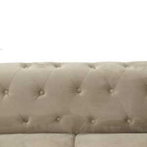 074 000028 4 3 2-seater sofa Incredible pakoworld beige velvet Chesterfield type 160x84x67cmIndoor furniture > Sofas