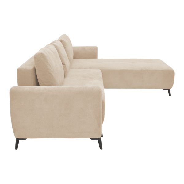 074 000042 3 5 Three-seater sofabed with storage Settee Pakoworld fabric in beige color 286x204x93cmIndoor furniture > Cornered sofas